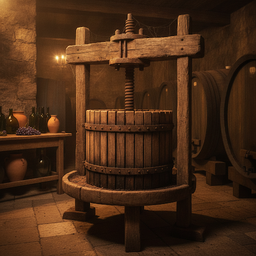 Traditional wine press